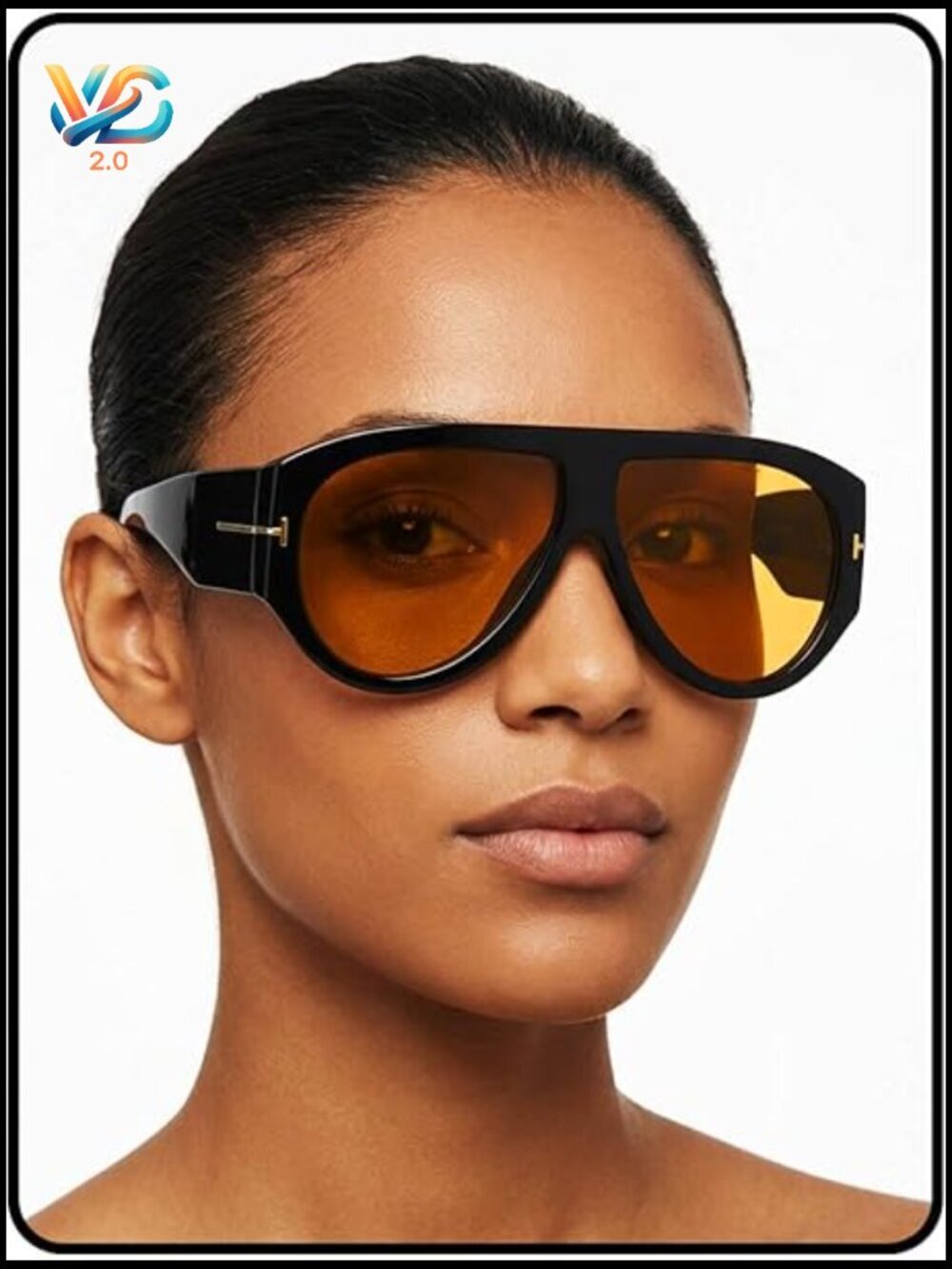 Oversized Square Frame Aviator Sunglasses Vintage Trendy UV Protection